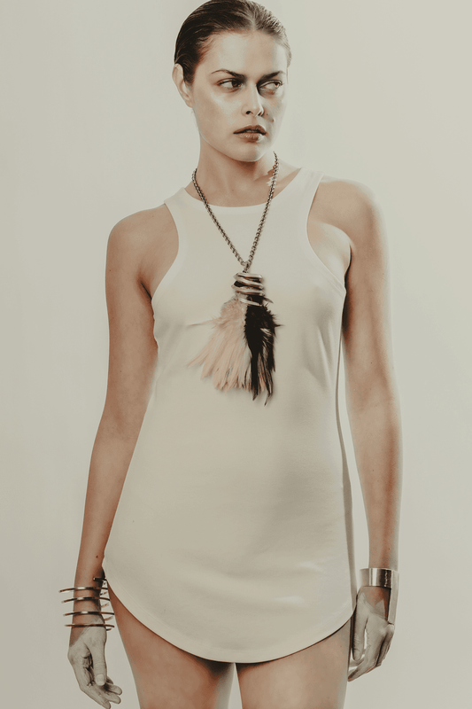 Black & White Feather Necklace
